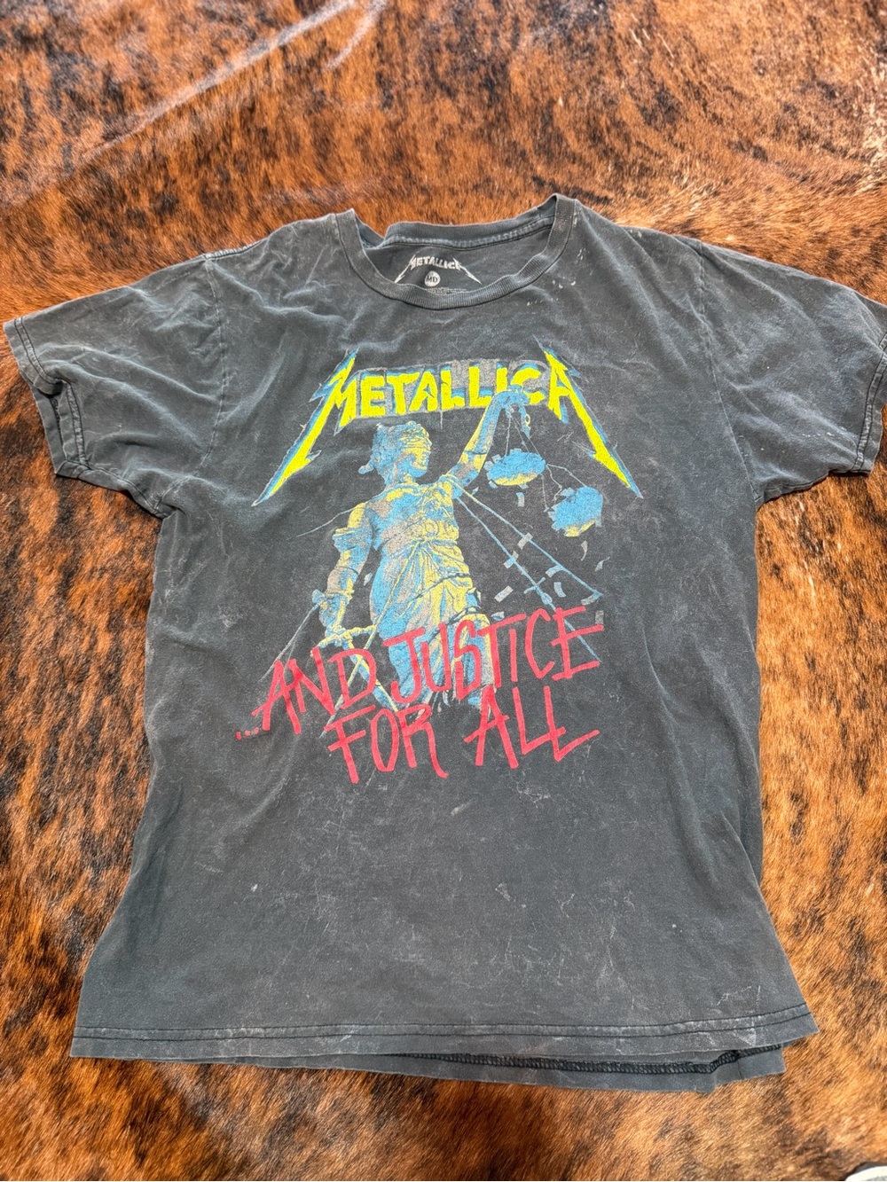 Metallica And Justice For All Retro T-shirt Size M Black Band Tee Graphic